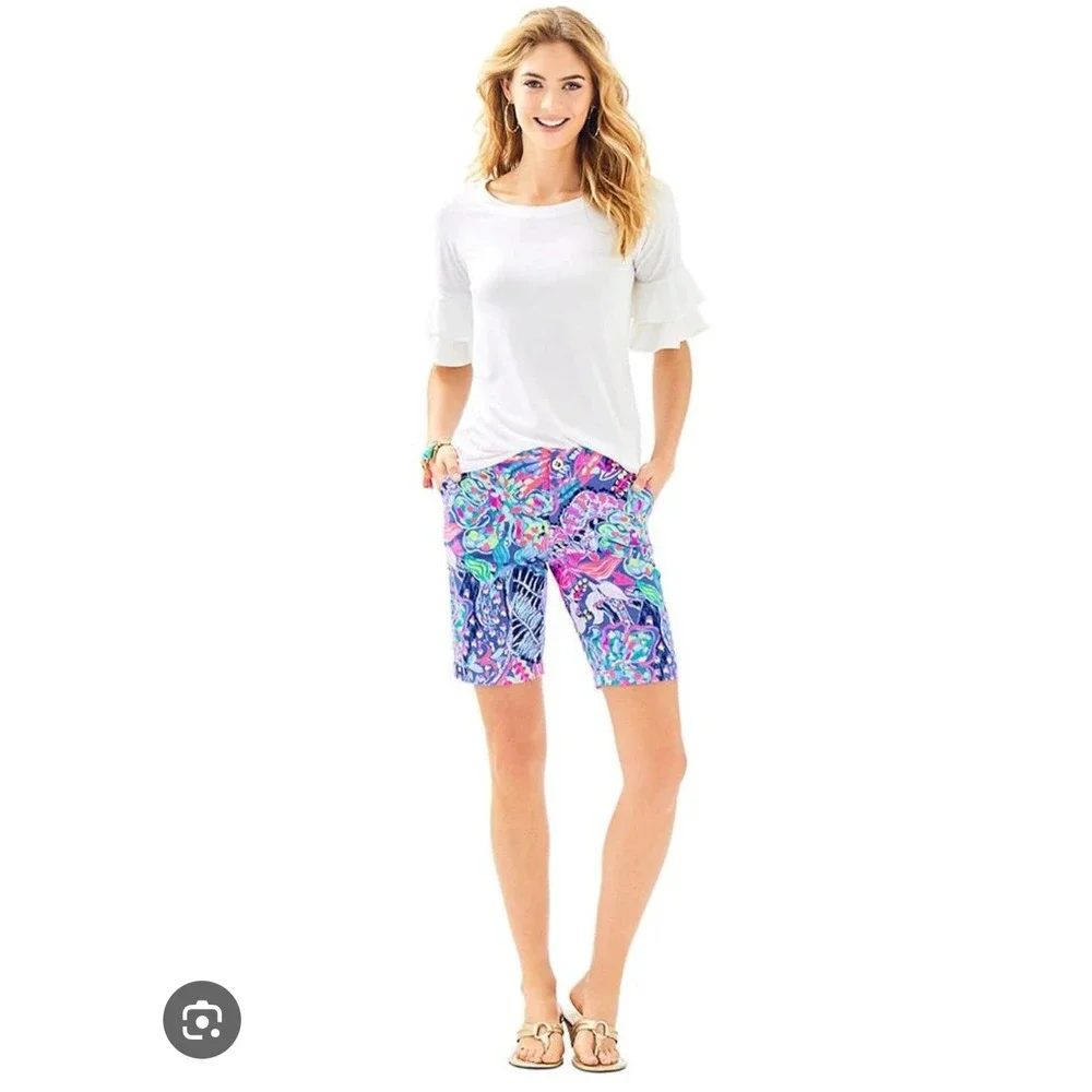 Lily Pulitzer size 2‎ shorts chipped Bermuda madina country club modest 9